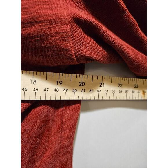 Spartina 449 Pomegranate Pullover Sweater Hudson Fringe Hem Oversized Large Red - Picture 7 of 10